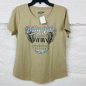 NWT BILLY JOEL tan piano wing world tour 1984 cotton band Tee small